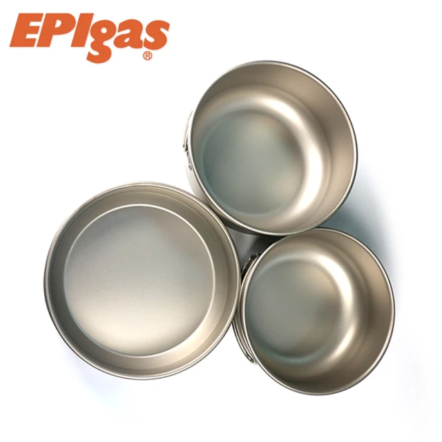 【EPIgas】鈦鍋具組T-8001(炊具.廚具.戶外廚房.露營用品.登山用品)