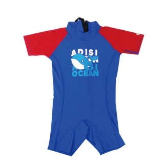【ADISI】兒童連身短袖短褲防磨衣AR1713135(UPF50+、防水母、浮潛、水上活動)