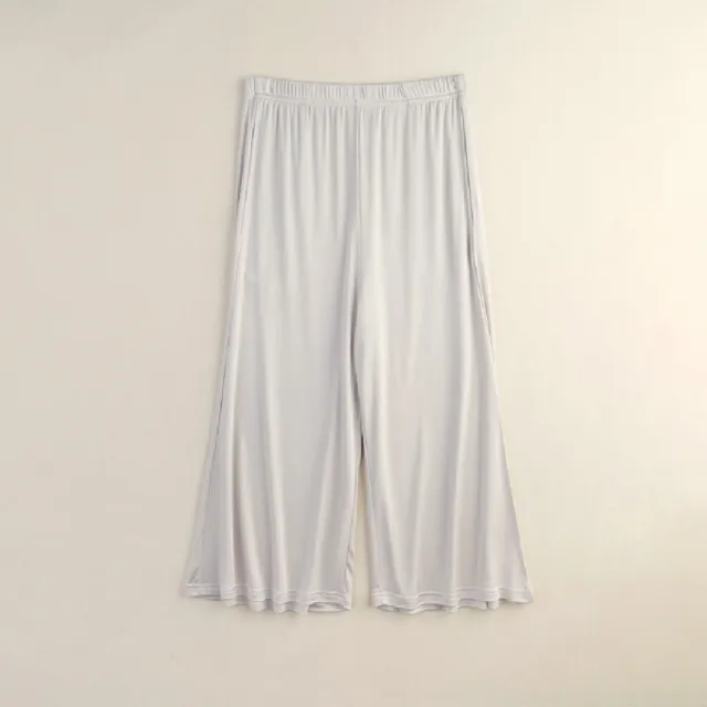 【米蘭精品】現貨+預購 絲質休閒褲絲質七分褲(寬鬆褲裙透氣寬管褲女褲子3色74fd11)