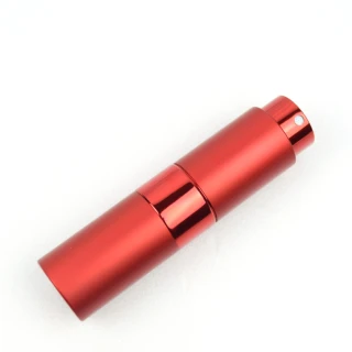 【MYBeauty】時尚液體噴霧填充瓶 旅行分裝/隨身收納(玻璃管 旋轉收納款 15ML-紅色)