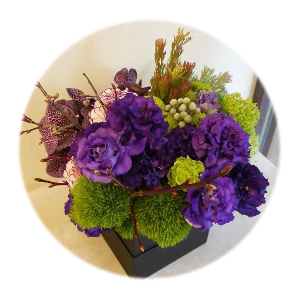【Santa Ana】紫桔梗花盒(新鮮花材與高質感紙盒的組合)