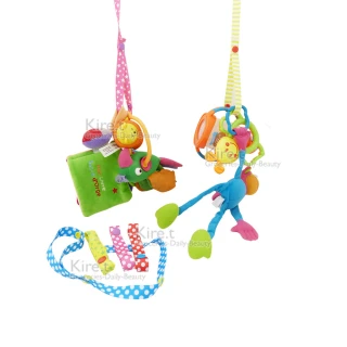 【kiret】超值2入 寶寶玩具吊帶-推車防掉帶 多色隨機(玩具綁帶 玩具吊帶 固定帶 玩具防掉鍊 玩具吊繩)