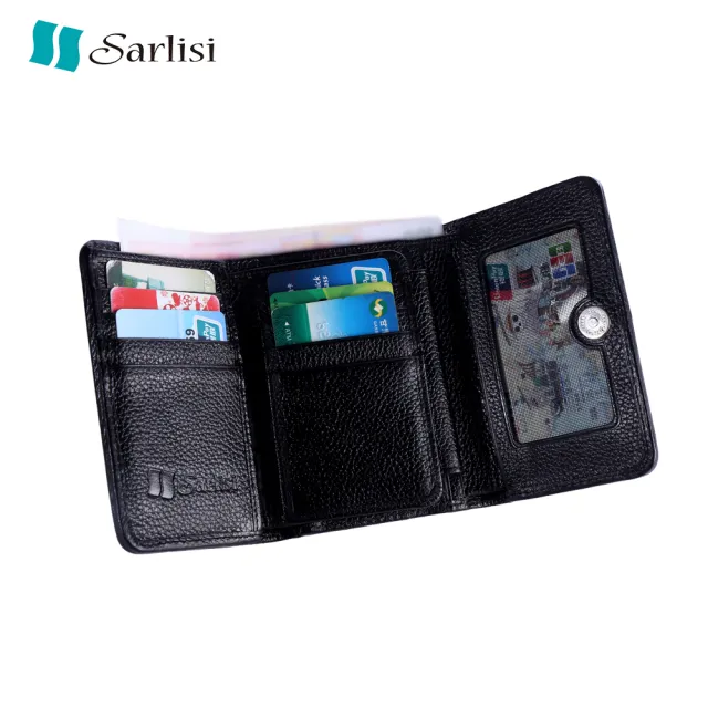 【Sarlisi】泰國原創珍珠魚皮短夾皮夾三折錢包