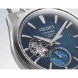 【SEIKO 精工】Presage 新銳麻葉家紋三日鍊開芯機械錶-藍x銀/40.2mm(SPB417J1/6R5J-00A0B)