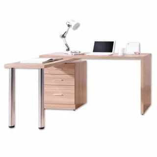 【BODEN】凱希4.9尺多功能旋轉書桌/工作桌/辦公桌(原木色)