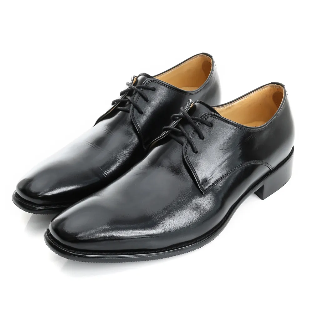 【GEORGE 喬治】手工紳士鞋系列 牛皮綁帶紳士皮鞋-黑色635025AH-10