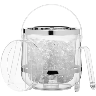 【KitchenCraft】冰夾+淨透雙層冰桶(冰酒桶 冰鎮桶 保冰桶 冰塊桶)