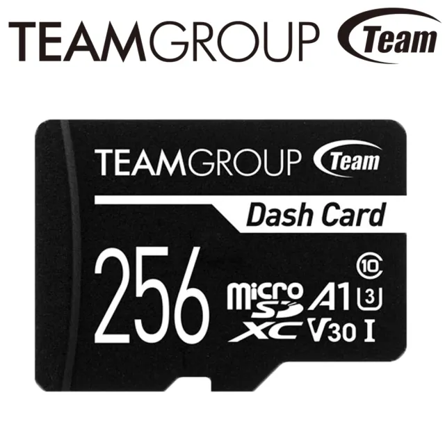 【Team 十銓】256GB DASH microSDXC TF UHS-I U3 V30 A1 C10 記憶卡(行車紀錄器專用)