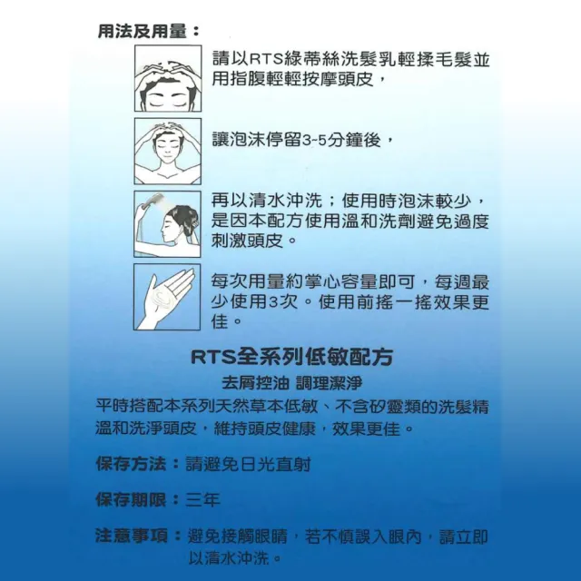 【RTS綠蒂絲】去頭皮屑洗髮乳-清爽配方(200g/罐)