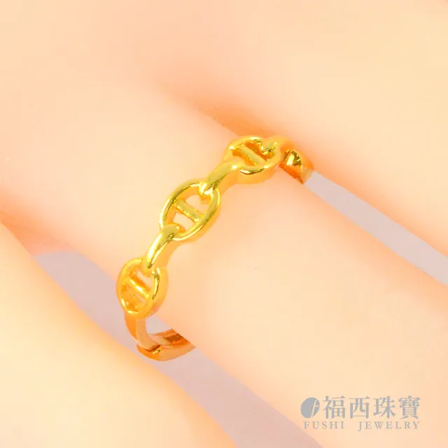 【福西珠寶】9999黃金戒指 豬鼻戒指 5G(金重:0.67錢+-0.03錢)