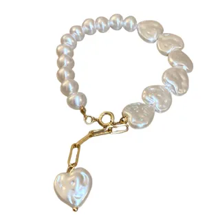 【Jpqueen】不規則愛心珍珠復古時尚手鍊(29款可選)