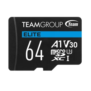 【Team 十銓】64GB microSDXC TF UHS-I A1 U3 V30 記憶卡(最高讀取：100MB/s)