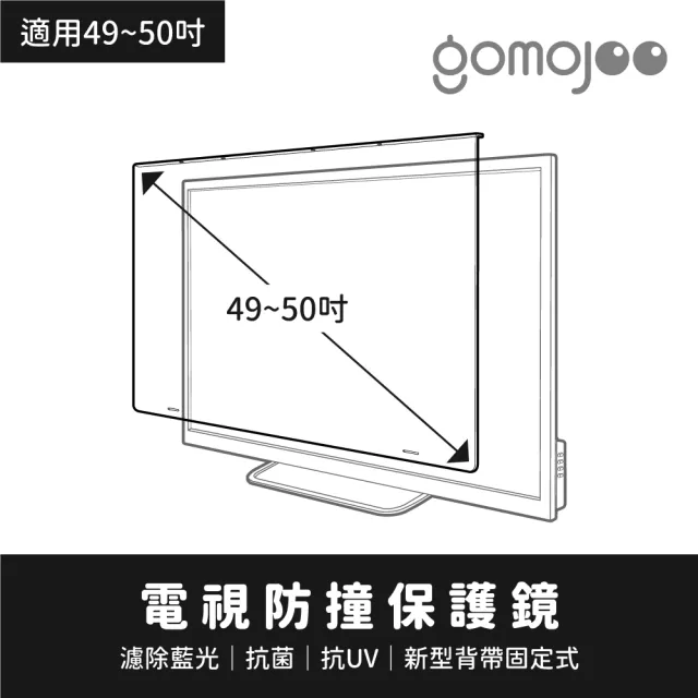 【gomojoo】49~50吋電視防撞保護鏡(背帶固定式 減少藍光 台灣製造)