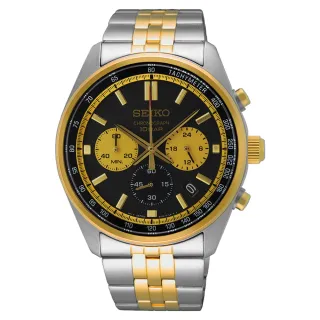 【SEIKO 精工】CS 熊貓三眼石英計時錶/41.5mm 母親節(8T63-00W0KS SSB430P1)