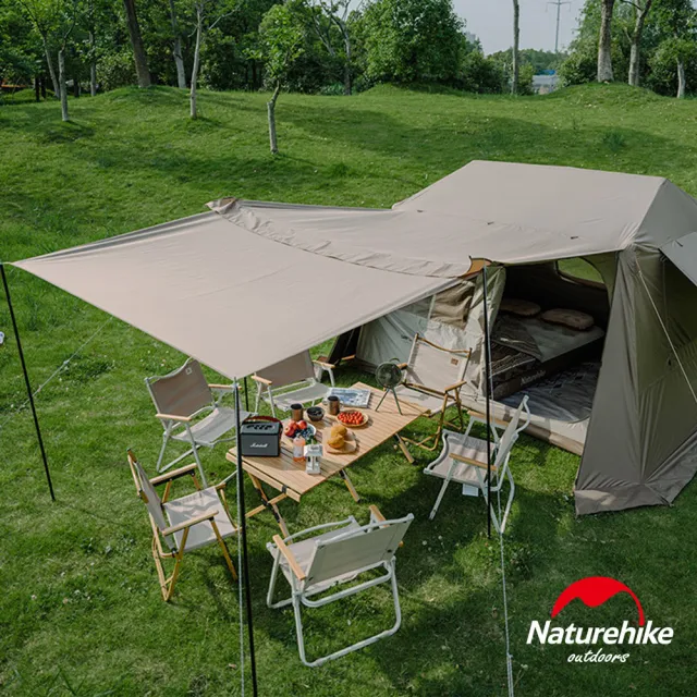 Naturehike Village6.0 鈦黑膠一室一廳屋脊自動帳篷3-4人 ZP021(台灣總代理公司貨)