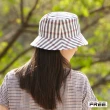 【FREE】UV雙層雙色格遮陽帽(淺粉/丈青)