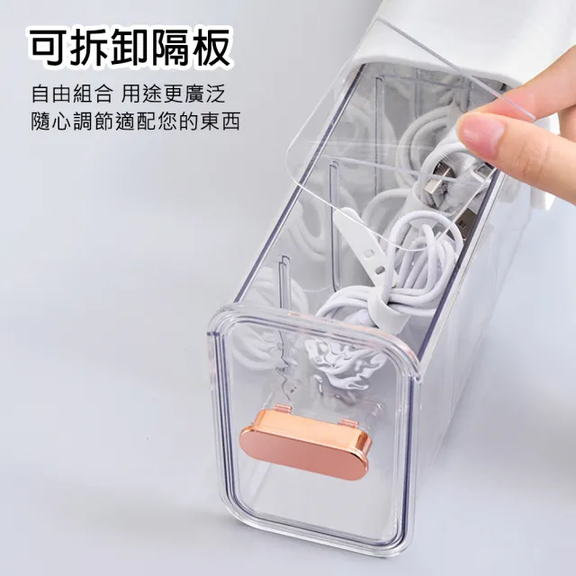 【E-Life】多功能無痕壁掛式分格收納盒2入組(無痕壁掛/髮飾收納/調味收納/文具收納/內衣褲收納) 