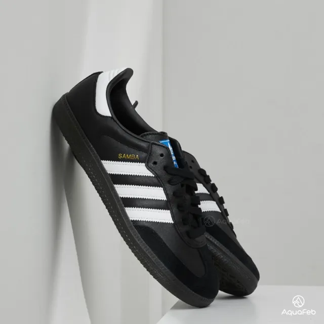 adidas 愛迪達】Originals Samba OG 男鞋黑色焦糖黑底經典麂皮復古經典