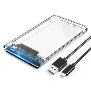 【Netac  台灣公司貨】TypeC新透明設計 2.5吋 SATA HDD/SSD USB3.0 外接盒(5Gb/s 原廠1年保固)