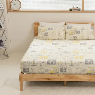 【Norns】Peanuts史努比Snoopy100%天絲雙人床包枕套組(吸濕排汗 寢具 含床包*1 枕套*2)