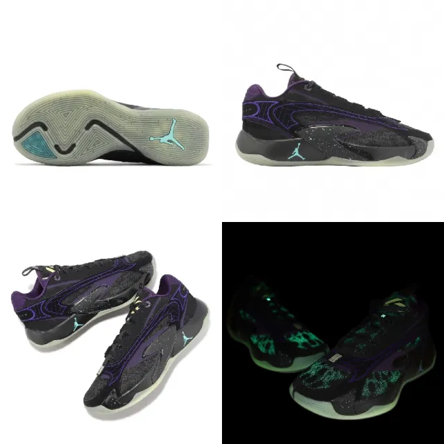 【NIKE 耐吉】籃球鞋 Jordan Luka 2 PF 男鞋 黑 紫 夜光鞋面 緩震 運動鞋 喬丹(DX9012-001)