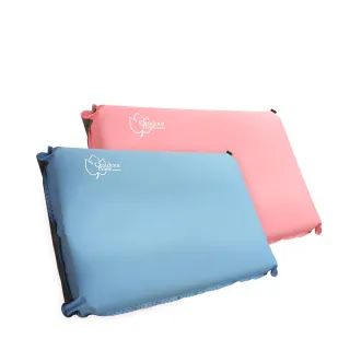 【Outdoorbase】3D舒壓自動充氣枕頭(珊瑚粉/冰藍色 露營枕頭、露營充氣枕)