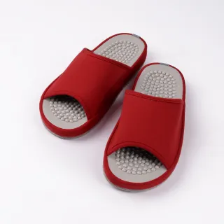 【特力屋】日本設計素面按摩拖鞋 -紅M