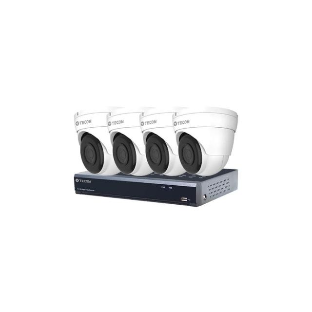 【TECOM 東訊】組合 TE-XSC04051-N 4路錄影主機+TE-HDE60205F28-M3 5M 同軸帶聲 半球攝影機*4 昌運監視器
