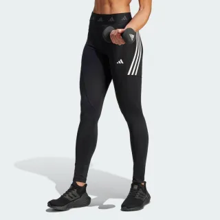 【adidas 愛迪達】TF Hyglm T 女 緊身褲 亞洲版 運動 訓練 健身 支撐 高腰 吸濕排汗 黑(HY4146)
