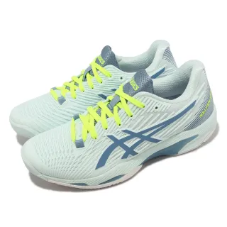 【asics 亞瑟士】網球鞋 Solution Speed FF 2 女鞋 水藍 速度型 美網配色 穩定 亞瑟士(1042A136405)