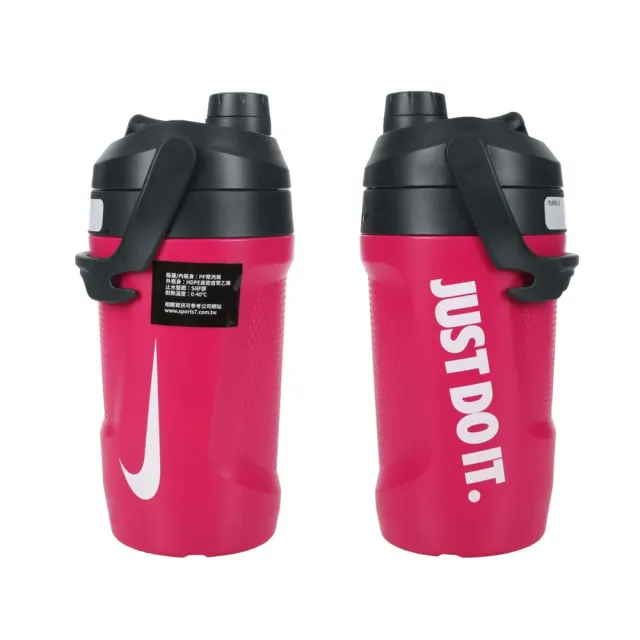 【NIKE 耐吉】FUEL JUG大口徑霸水壺40OZ-健身 運動水壺 1180ML 桃紅白(N100311064740)