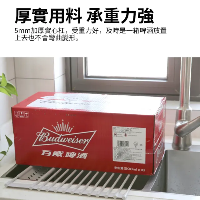 【Nil】廚房水槽矽膠瀝水架 濾網折疊置物架 碗碟筷勺架 隔熱墊 濾水架 52*32cm