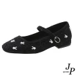 【JP Queen New York】格紋兔子布面圓頭平底娃娃鞋(4色可選)