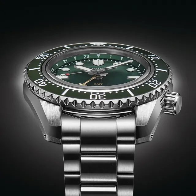 【SEIKO 精工】Prospex 廣告款GMT綠水鬼陶瓷圈三日鍊潛水機械錶-綠x銀/42mm(SPB381J1/6R54-00D0G)