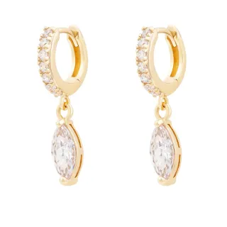 【Wanderlust+Co】鋯石圈馬眼墜耳環