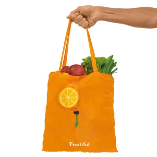 【英國 Luckies】美味水果收納環保購物袋-酸甜果橙(兩入/公司貨)