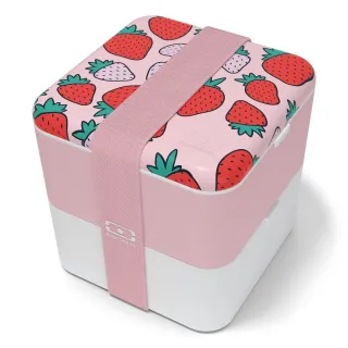 【monbento夢邦多】mb原創方形雙層便當盒－芝芝莓莓(monbento夢邦多法式便當盒餐盒)
