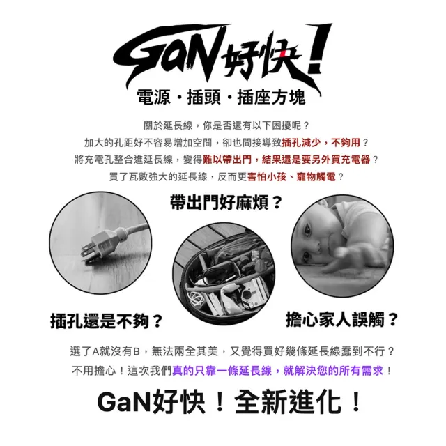 【Innfact】GaN好快 模組化延長線 插頭方塊(壁插模組)