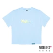 【Mollifix 瑪莉菲絲】活力LOGO圓領短袖T恤_KIDS、瑜珈服、瑜珈上衣、運動服、運動T(冰藍)