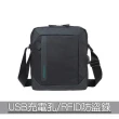 【FX CREATIONS】GTX系列-直式側背包-黑 GTX76052-01(防潑水材質★外接式USB充電孔)