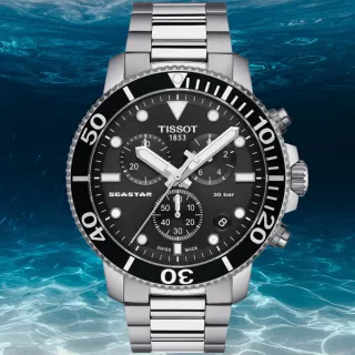 【TISSOT 天梭 官方授權】SEASTAR1000海星系列 潛水計時腕錶 禮物推薦 送禮首選(T1204171105100)