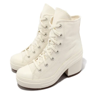 【CONVERSE】厚底跟鞋 Chuck 70 De Luxe Heel 男女鞋 米白 增高 奶油底 1970 帆布(A05348C)