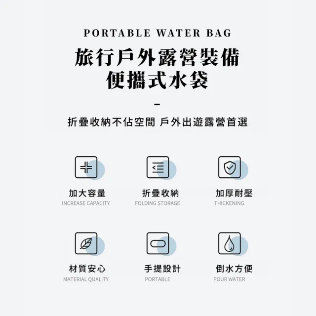 【戶外儲水】露營摺疊水袋10L(儲水桶 儲水袋 提水袋 折疊水桶 野炊 折疊水箱 壓縮水盆 軟式水桶 飲水袋)