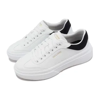 【SKECHERS】休閒鞋 Cordova Classic 女鞋 白 黑 麂皮 記憶鞋墊 小白鞋(185060-WBK)
