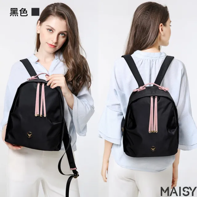 【MAISY】時尚機能拉鍊式牛津布包(現+預 黑色)