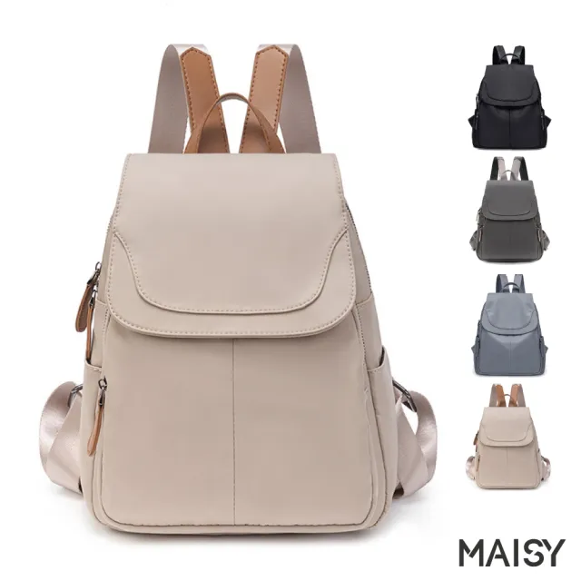 【MAISY】潮流簡約摩登牛津布質感包(現+預 黑色/灰藍色/深藍色/杏棕色)