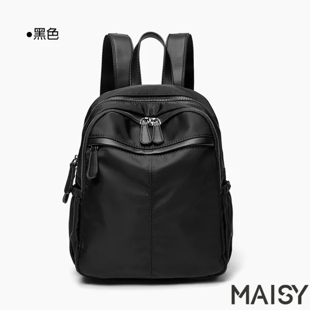 【MAISY】經典時尚小旅行牛津布雙肩後背包(現+預  卡其色 / 灰藍色 / 黑色)