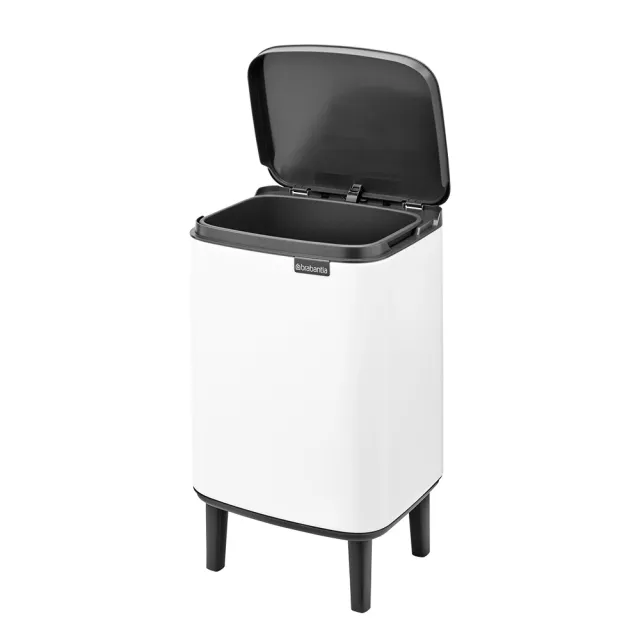 【Brabantia】BO WASTE BIN掀蓋式垃圾桶-7L純淨白(全新款式)