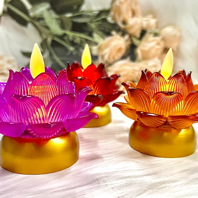 【UP101】7日蓮花祈願心燭充電款2入組(LED蠟燭 法會供燈 仿真蠟燭 電子心燈 祈願心燈/Y205)