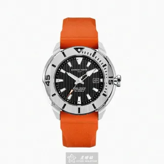 【GIORGIO FEDON 1919】GiorgioFedon1919手錶型號GF00100(黑色錶面銀錶殼橘矽膠錶帶款)